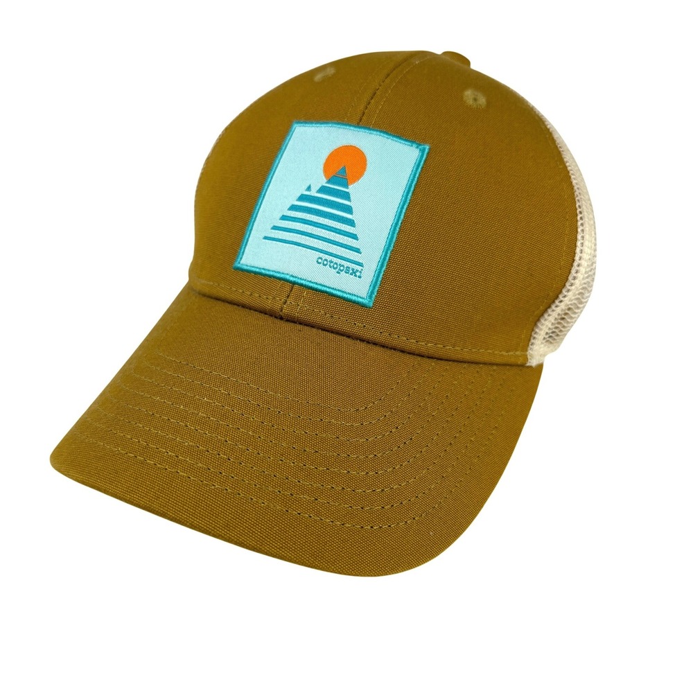 COTOPAXI Trucker Hat Mustard Yellow Mesh‎ Snapback Mountain Patch Cap S